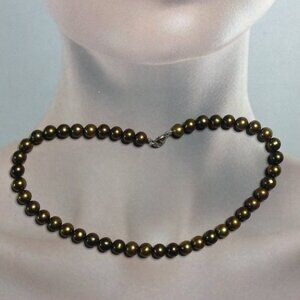 Dark Brown Cultured Pearl Necklace